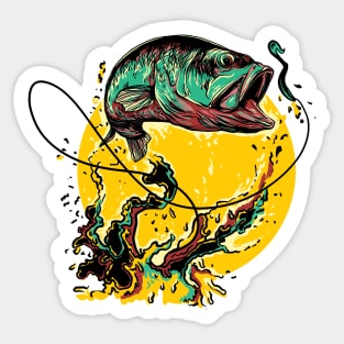 Fly Fishing Fisherman Fish Art Sticker